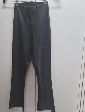 Commando Black Faux Leather Flare Leggings